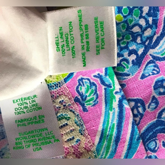 LILLY PULITZER. Lilac Rose We Mermaid It  Linen Dress - Picture 15 of 15